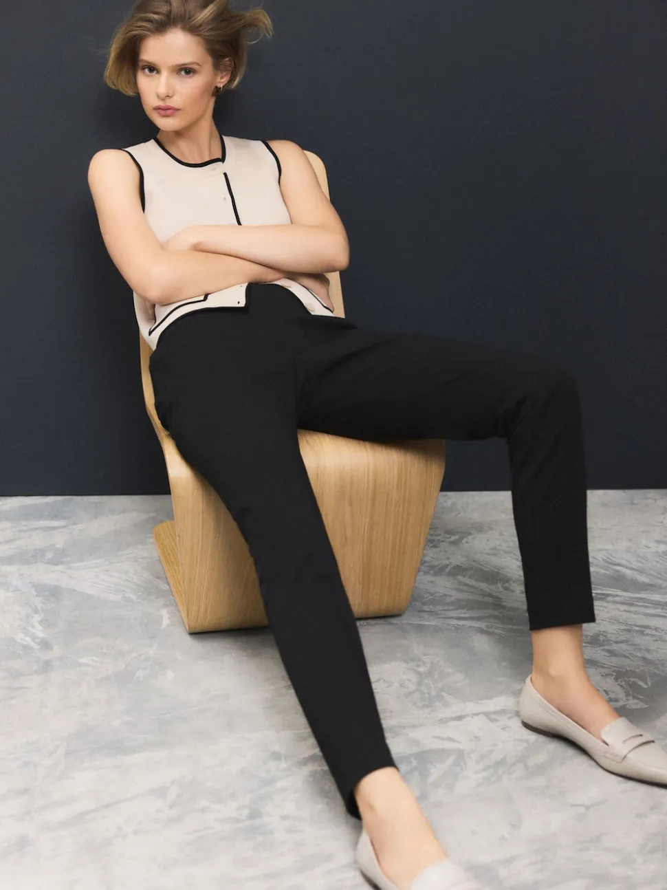Noir - Pantalon skinny ajusté