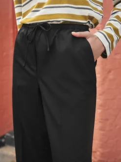 Noir - Pantalons amples à taille écharpe