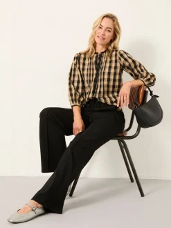 Noir - Pantalons amples FatFace Ponte