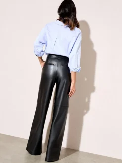 Noir - Pantalons amples habillés Friends Like These X Lucy Mecklenburgh en similicuir