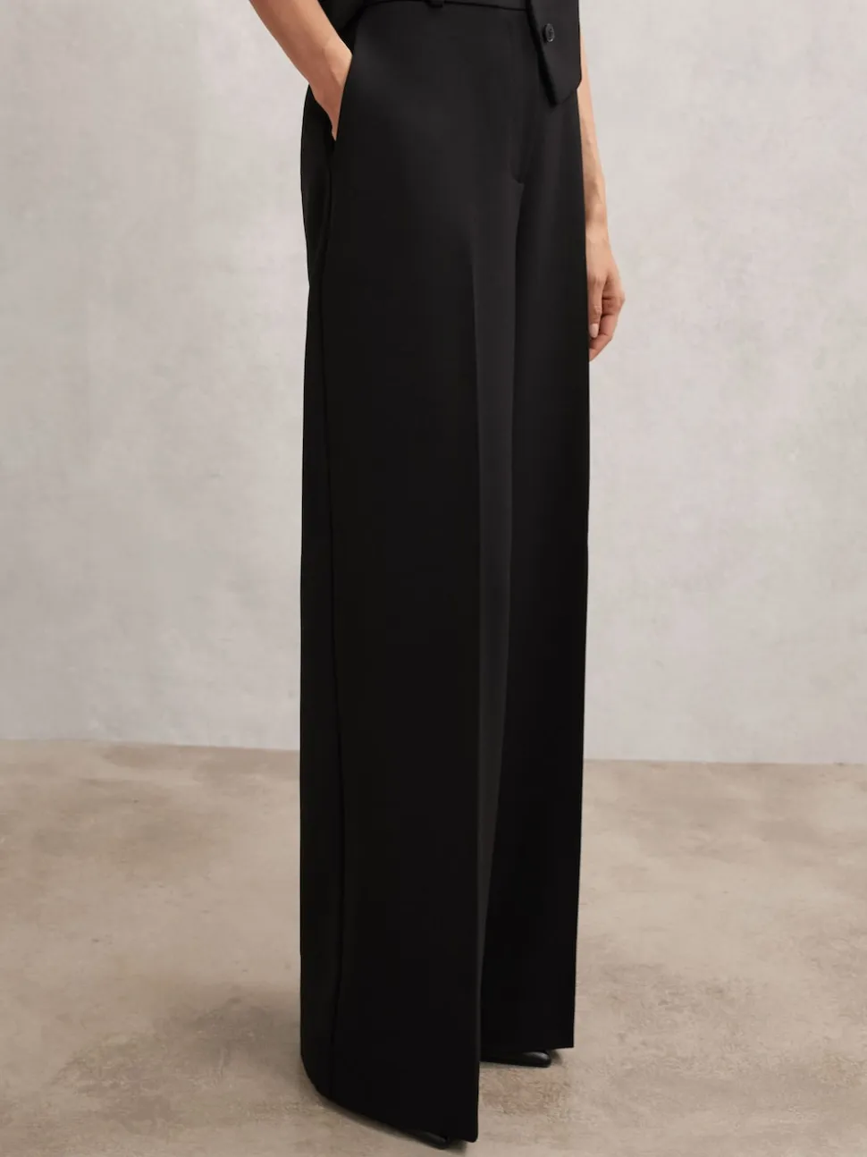 Noir - Pantalons de costume amples Reiss Gabi