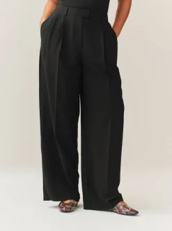 Noir - Pantalons Hourglass jambe large habillés