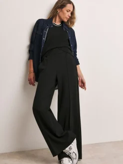Noir - Pantalons Jambe large Anthology By JD WIlliams Premium Ponte