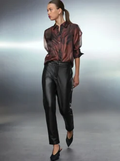 Noir - Pantalons skinny en similicuir