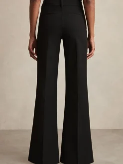 Noir - Pantalons évasés taille haute Reiss Claude
