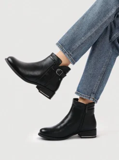Noir - Pavers Ladies Ankle Bottes Smart