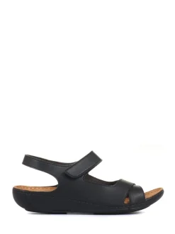 Noir - Pavers Sandales à fermeture tactile pour femme