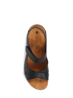 Noir - Pavers Sandales à fermeture tactile pour femme