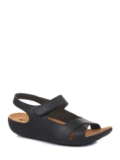 Noir - Pavers Sandales à fermeture tactile pour femme