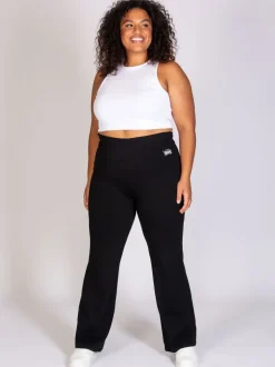 Noir - Pineapple Pantalons en jersey à ceinture repliée pour femmes