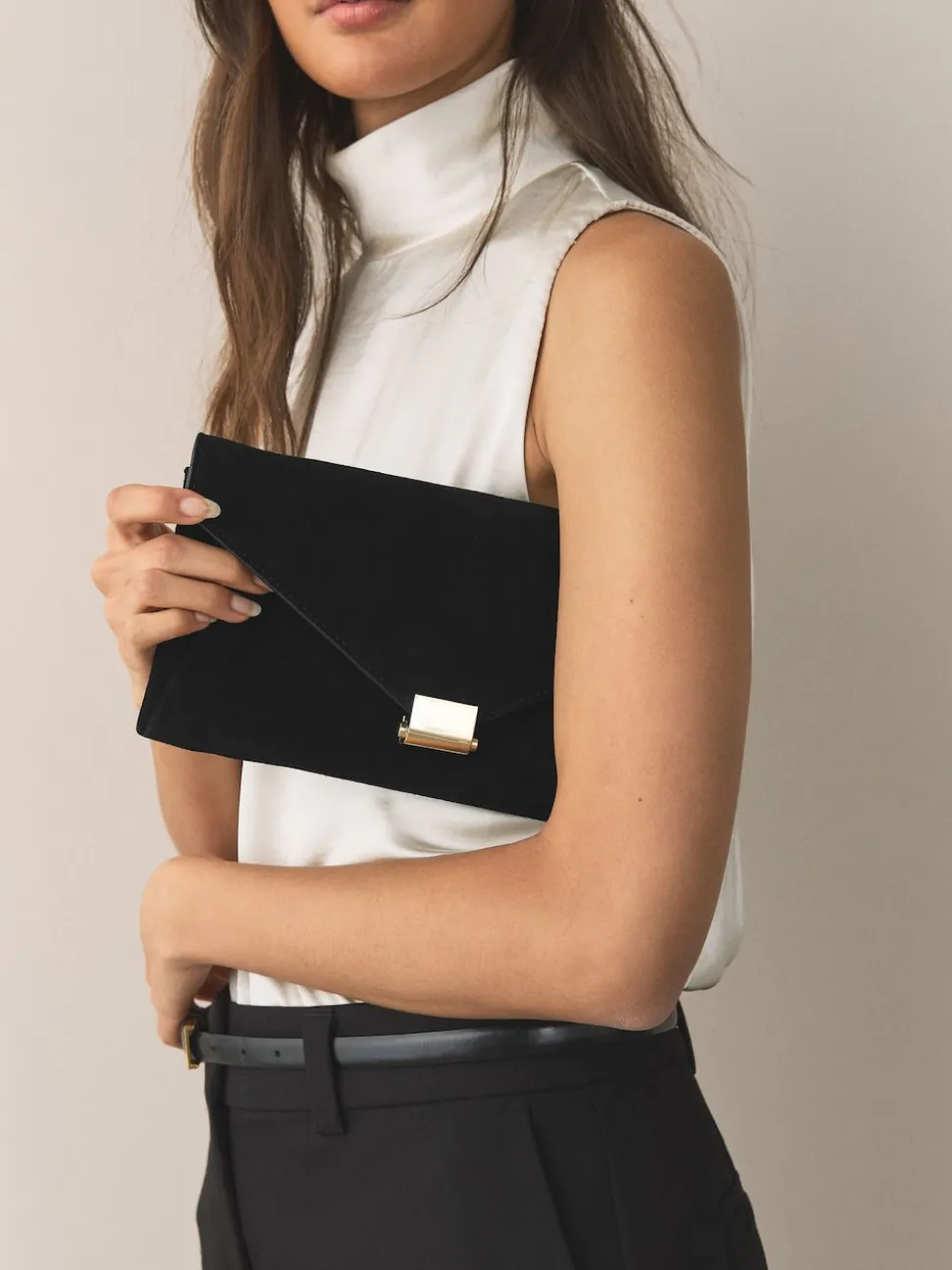 Noir - Pochette en daim