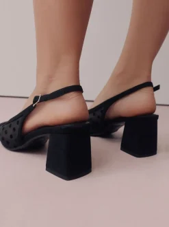Noir à pois - Chaussures à talons carrés Forever Comfort® à bout carré
