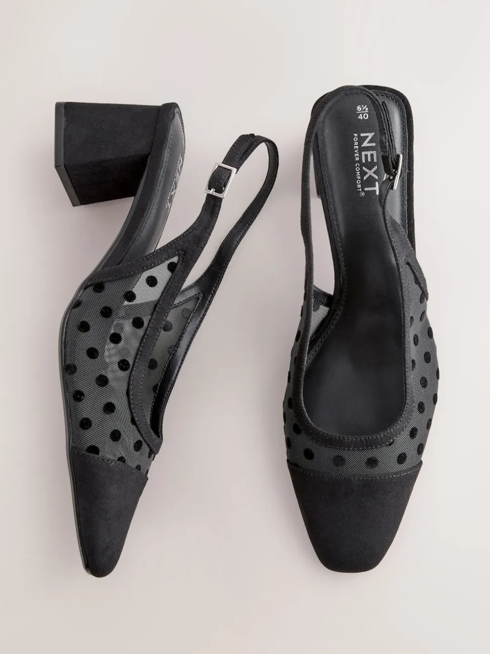 Noir à pois - Chaussures à talons carrés Forever Comfort® à bout carré