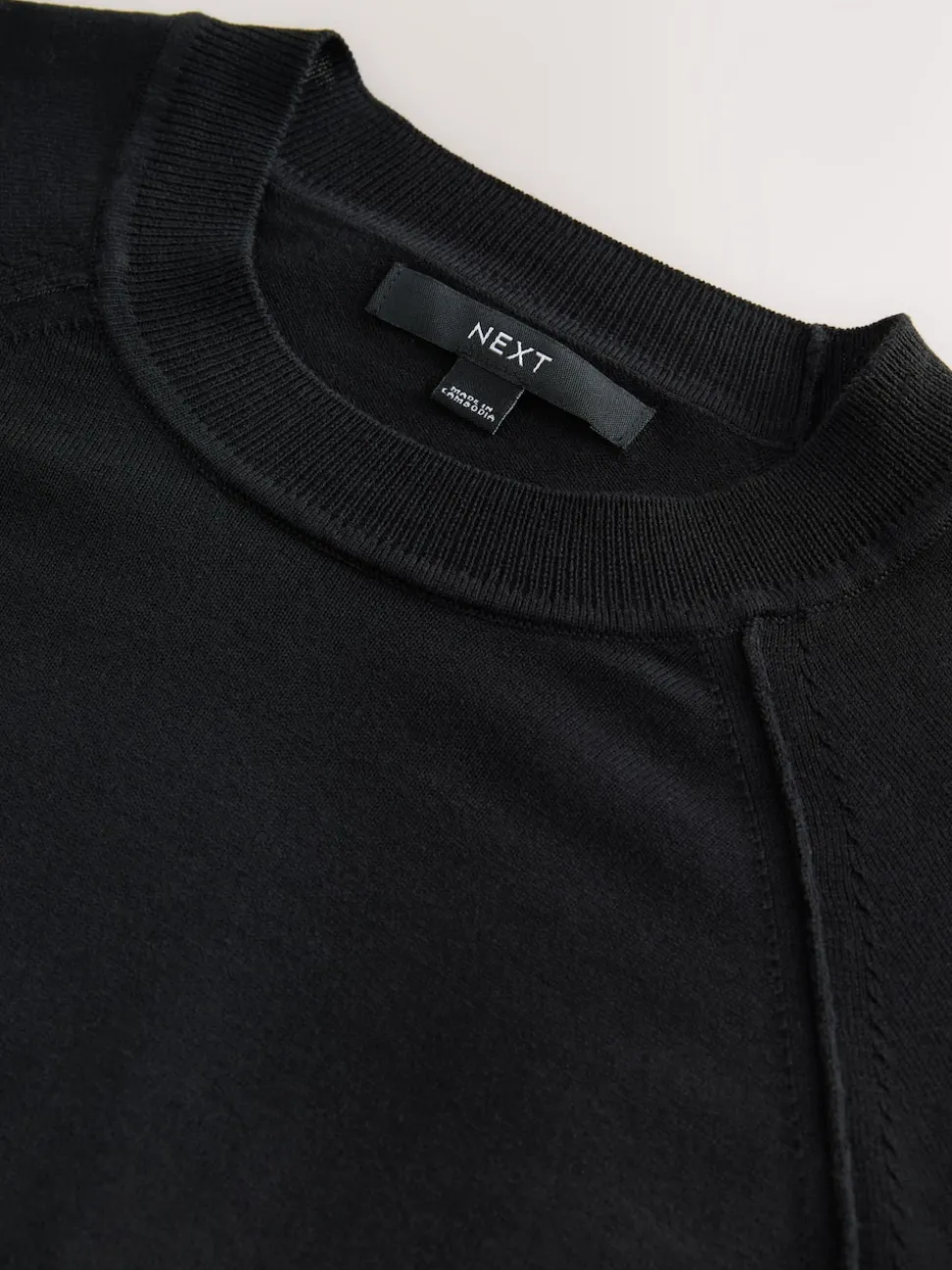 Noir - Pull col rond riche en coton au toucher doux