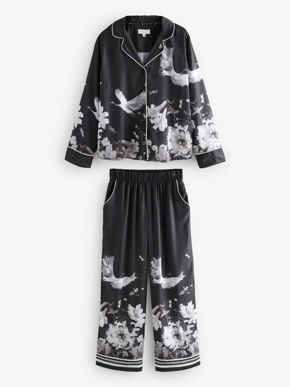 Noir - Pyjama boutonné B by Ted Baker en satin