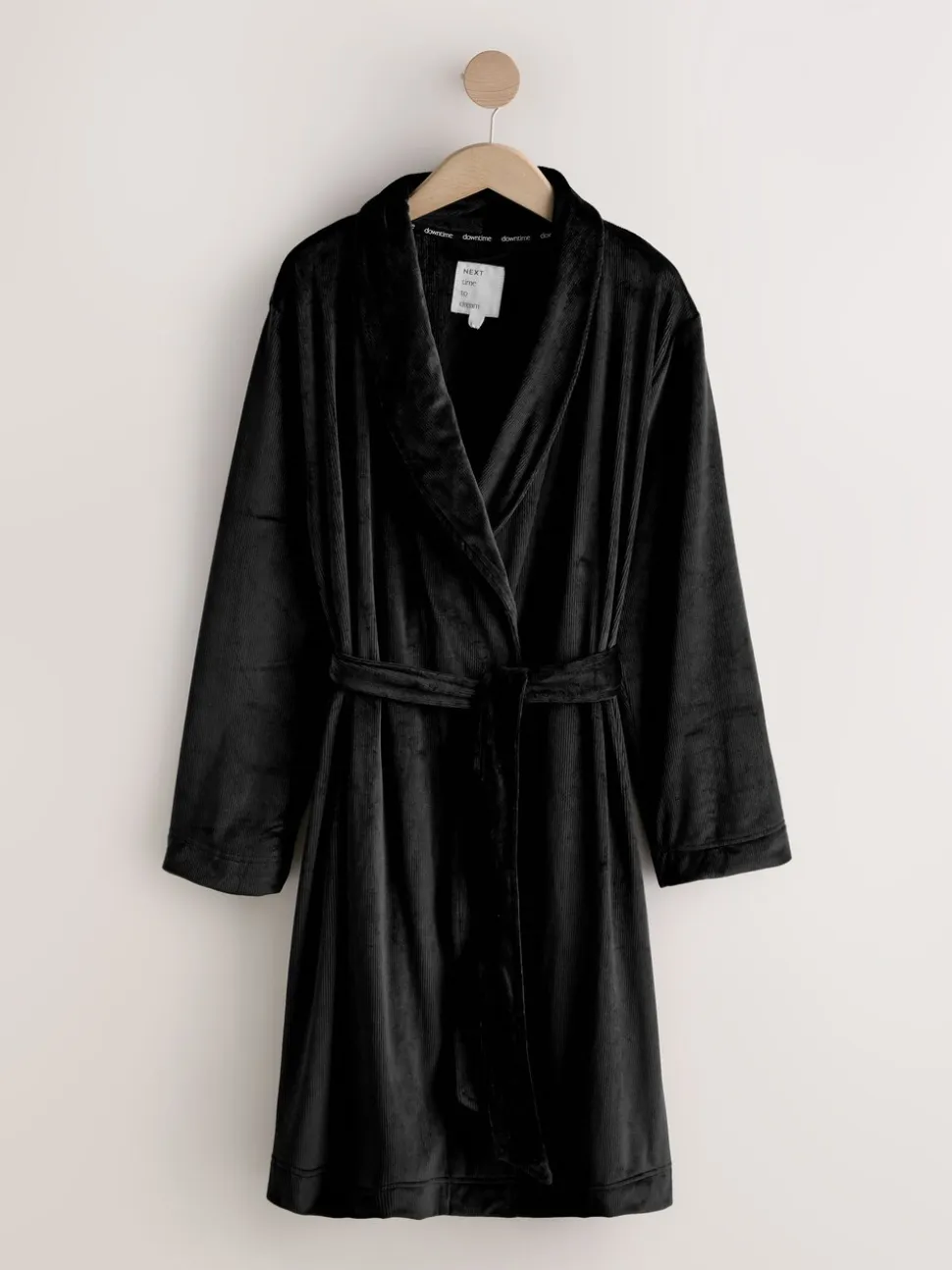 Noir - Robe de chambre Studio douillette en velours côtelé