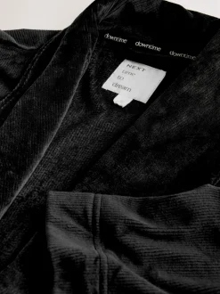 Noir - Robe de chambre Studio douillette en velours côtelé