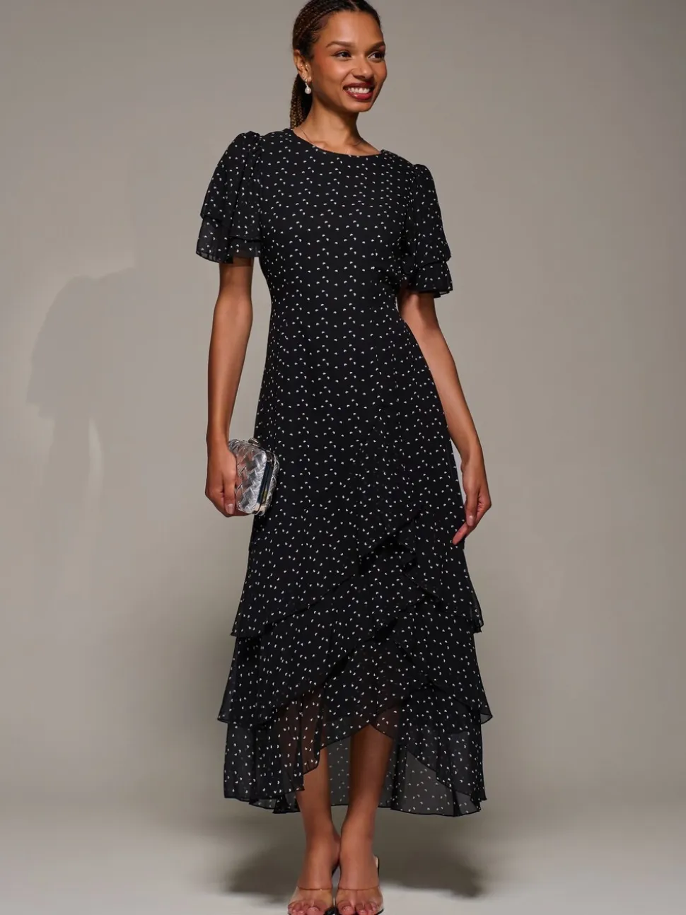 Noir - Robe Jolie Moi Midaxi en mousseline à volants