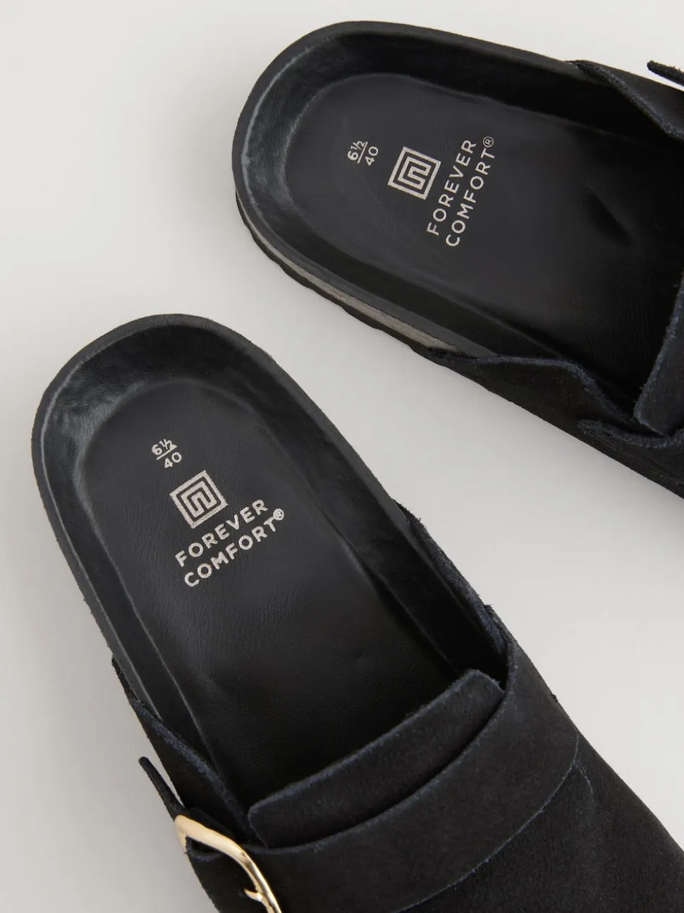 Noir - sabots en cuir avec semelle plantaire