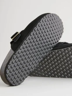 Noir - sabots en cuir avec semelle plantaire
