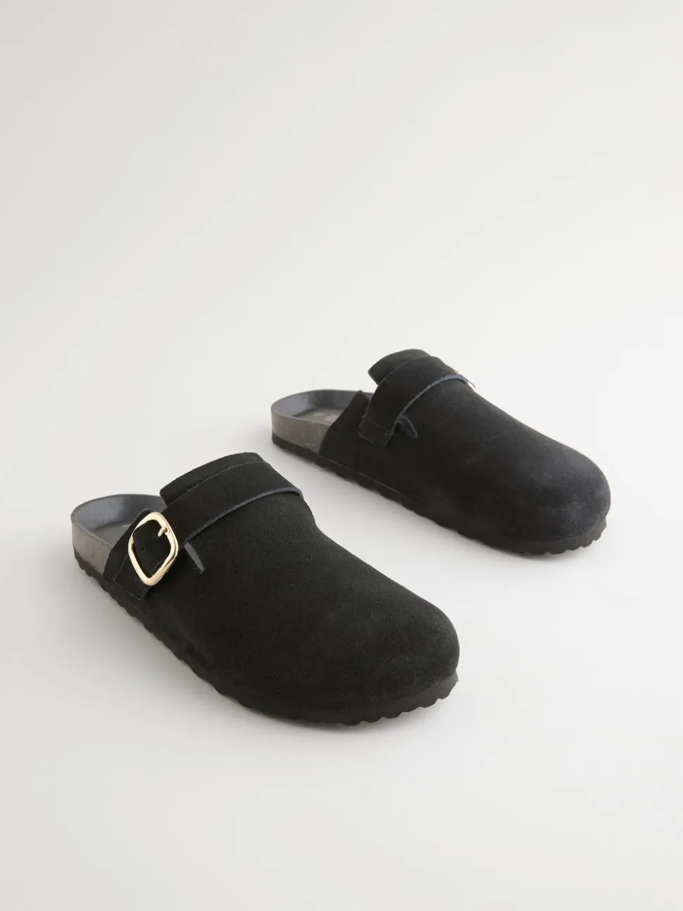 Noir - sabots en cuir avec semelle plantaire
