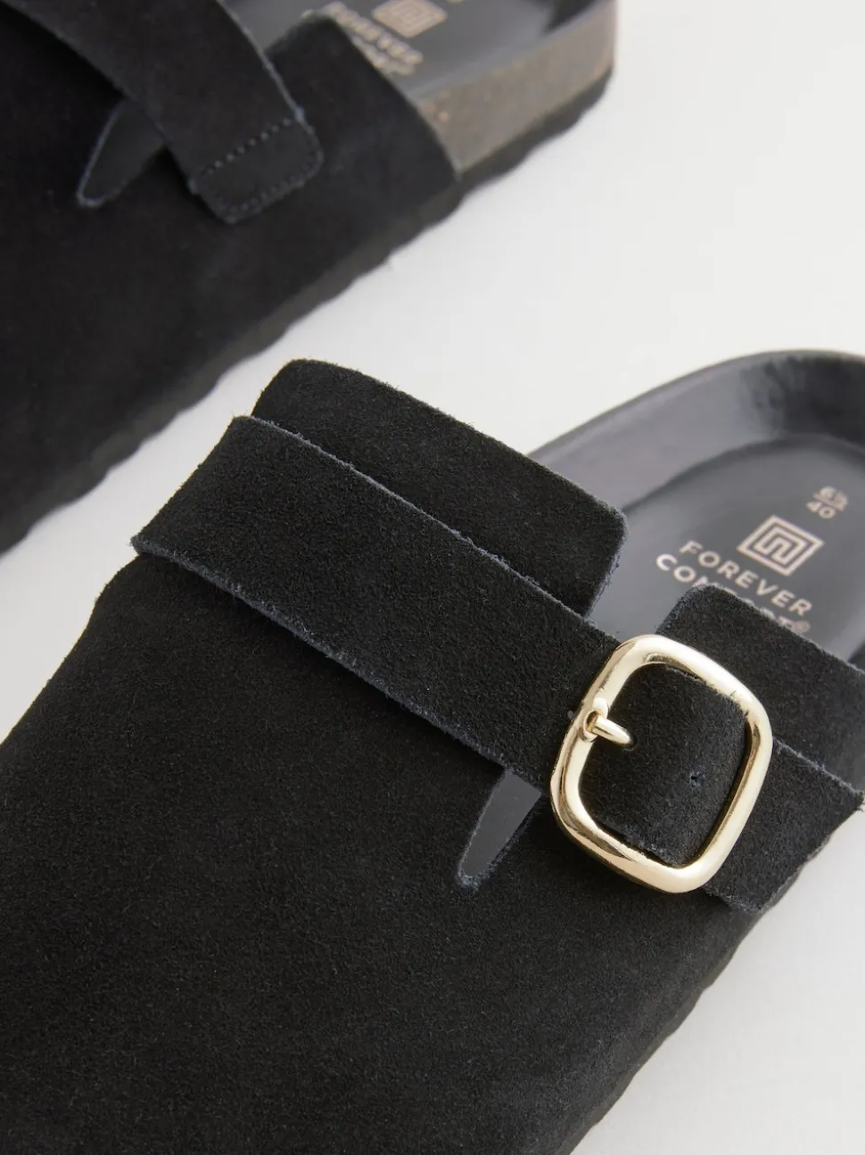 Noir - sabots en cuir avec semelle plantaire