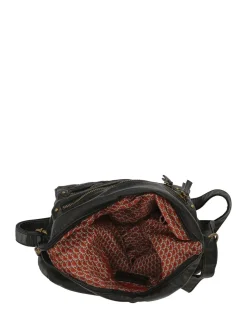 Noir - Sac à bandoulière Pavers en cuir à fermeture éclair multiple