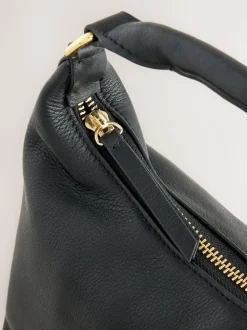 Noir - Sac à main fendu en cuir
