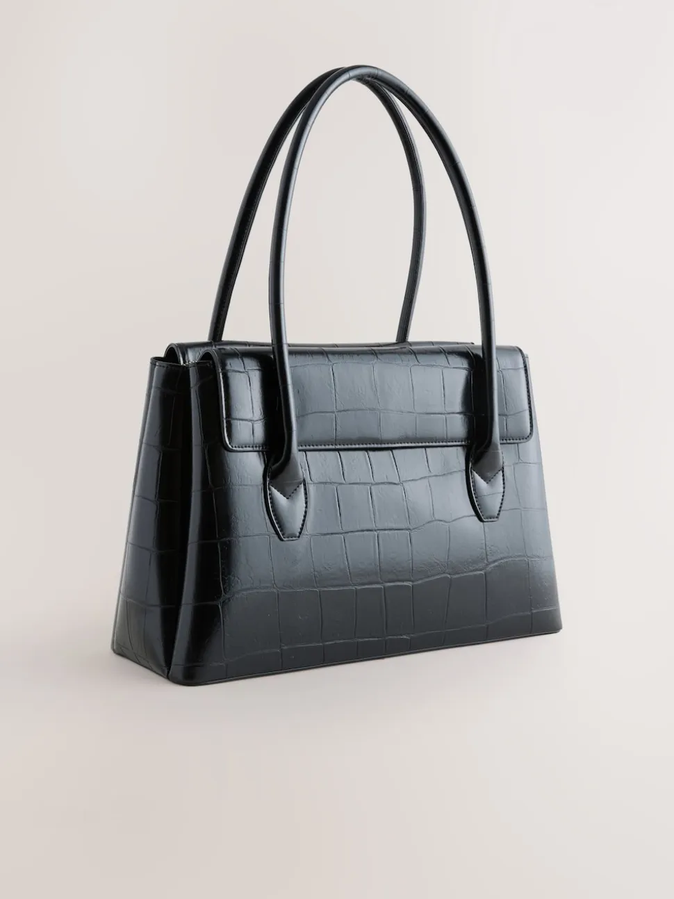 Noir - Sac bandoulière effet croco