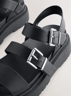 Noir - Sandales à boucles