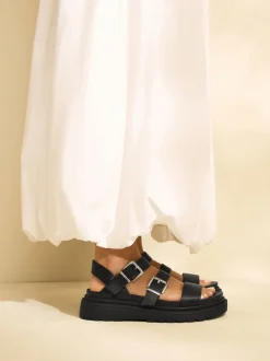 Noir - Sandales à boucles