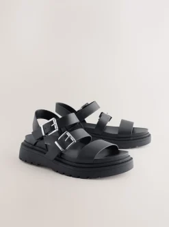 Noir - Sandales à boucles