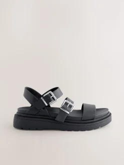 Noir - Sandales à boucles