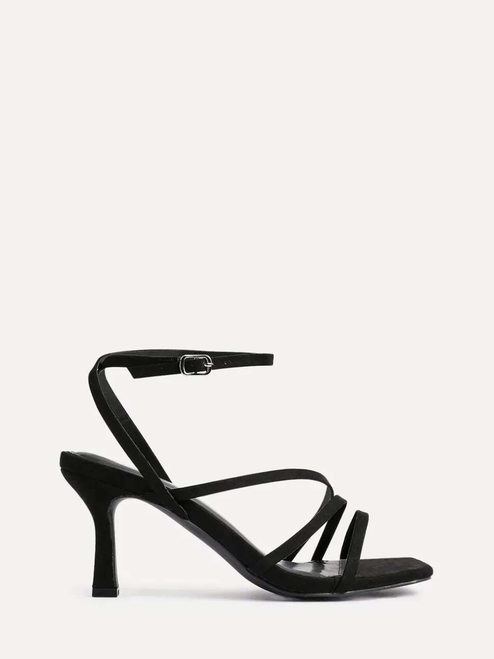 Noir - Sandales à talons à lanières Linzi Reflect coupe large