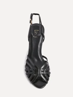 Noir - Sandales à talons aiguilles Linzi Eros en cage