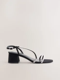 Noir - Sandales à talons carrés et à bretelles ornées de bijoux Forever Comfort