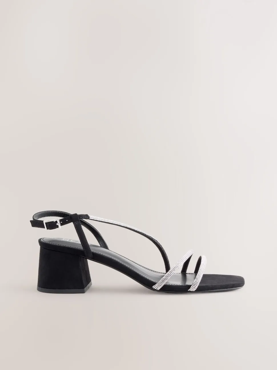 Noir - Sandales à talons carrés et à bretelles ornées de bijoux Forever Comfort