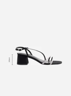 Noir - Sandales à talons carrés et à bretelles ornées de bijoux Forever Comfort
