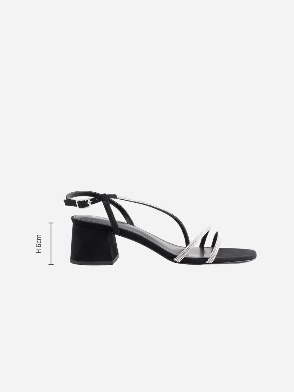Noir - Sandales à talons carrés et à bretelles ornées de bijoux Forever Comfort