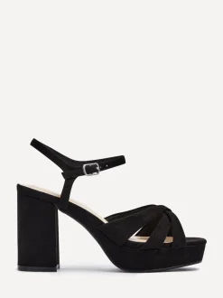 Noir - Sandales à talons carrés à Linzi plateforme Keliah