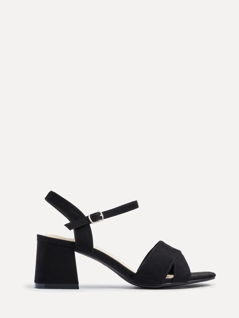 Noir - Sandales à talons larges Linzi Vivian avec bandoulière avant croisée