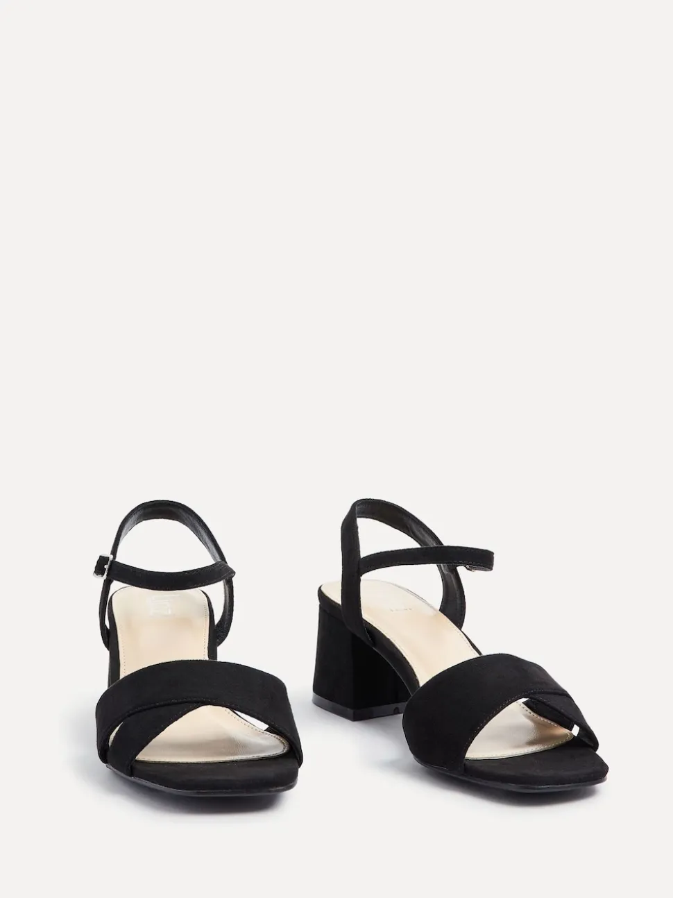 Noir - Sandales à talons larges Linzi Vivian avec bandoulière avant croisée