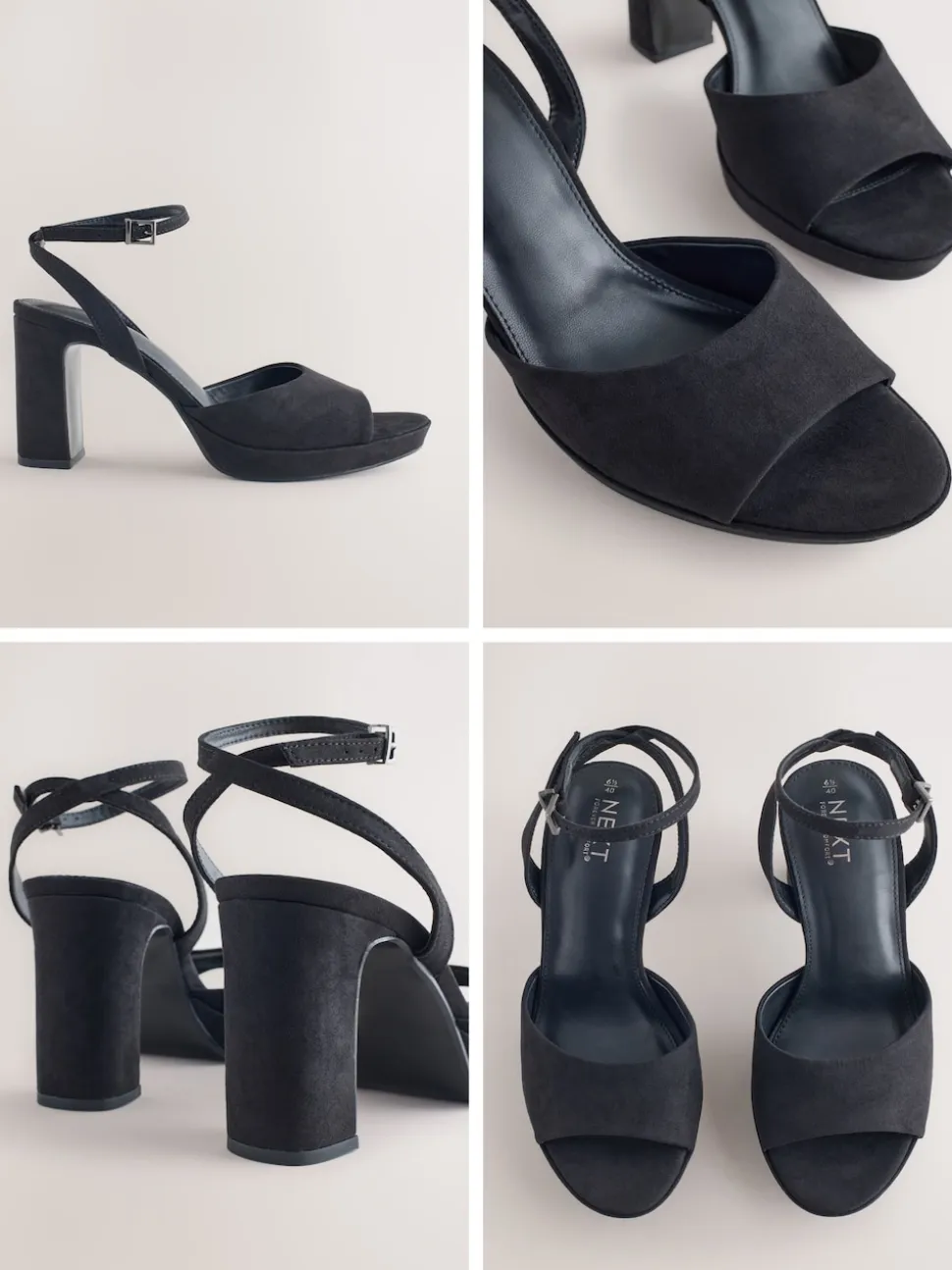 Noir - Sandales à talons plateformes à bout arrondi Forever Comfort®