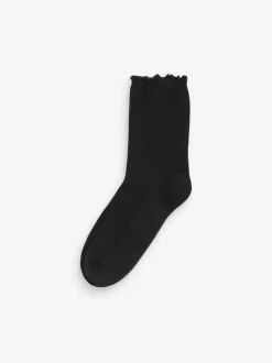 Noir - Semelle de coussin à volants Chaussettes 4 Lot