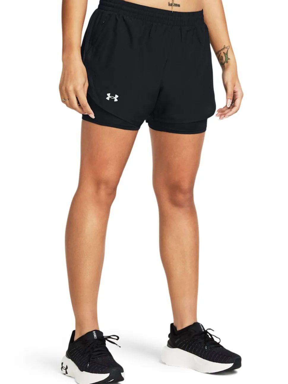 Noir - Short Under Armour Fly By 2en1