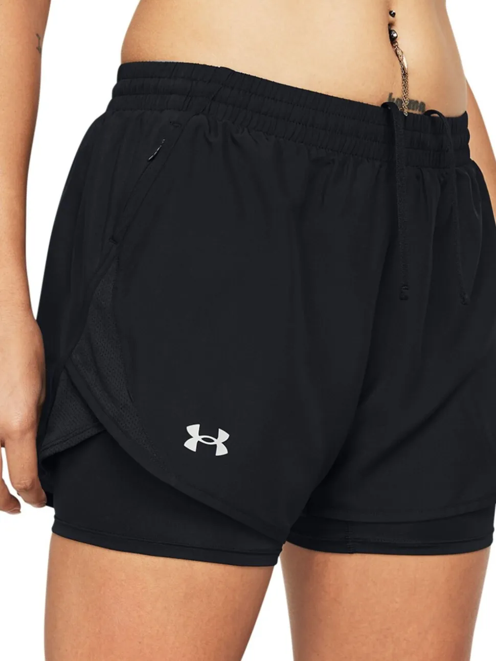 Noir - Short Under Armour Fly By 2en1