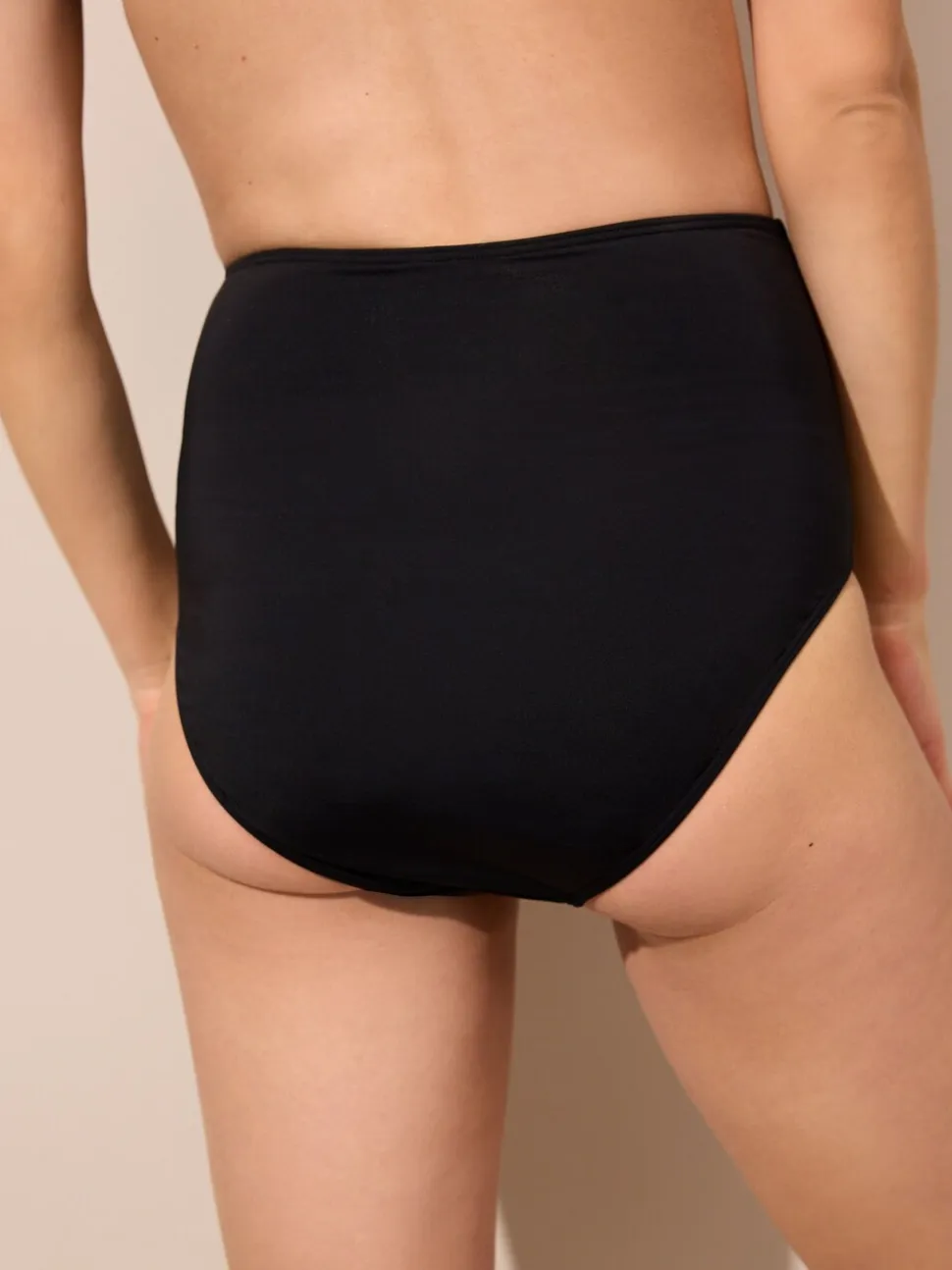 Noir - Slip de bikini taille haute maternité