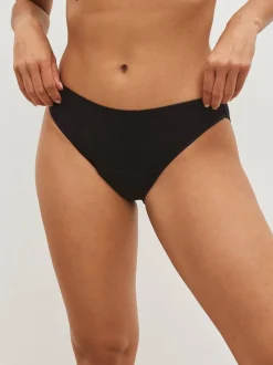 Noir - Slips de période en coton à flux moyen