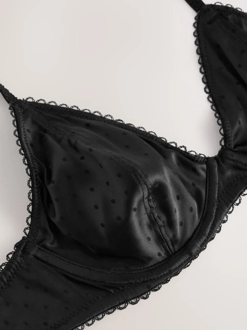 Noir - Soutien-gorge à pois brillant