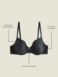 Noir - Soutien-gorge t-shirt léger respirant Premium Ultimate Comfort